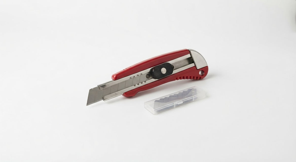 Cutter Métal Professionnel 18mm Auto-Lock & Lames (Kit Cutter + 10 Lames)
