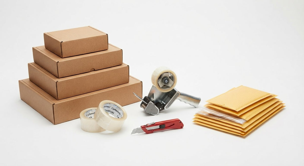 Pack E-Commerçant Starter - Kit Prêt  (Pack Mini e-Shop (25 Boîtes S + Accessoires))